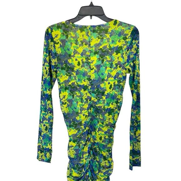 NWT Ganni | Sulphur Spring Stretch Recycled Nylon Mesh Midi Dress 34 2 - Picture 6 of 10